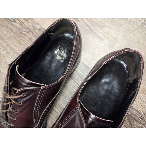 Florsheim Wingtips Shoes 9.5B Dark Cherry Brown Leather Dress - Picture 3 of 9